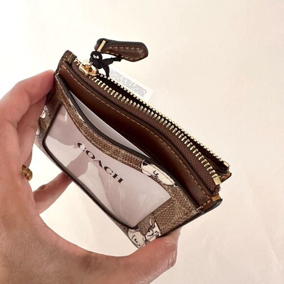 LAST ❤️ Coach X Peanuts Mini Skinny Id Case Signature Canvas With Snoopy CBT14 - Picture 5 of 6